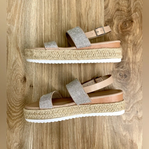 Mari A. Tamara Nude/Nude Sandals Size 8.5 Espadrille EUC - Picture 3 of 7